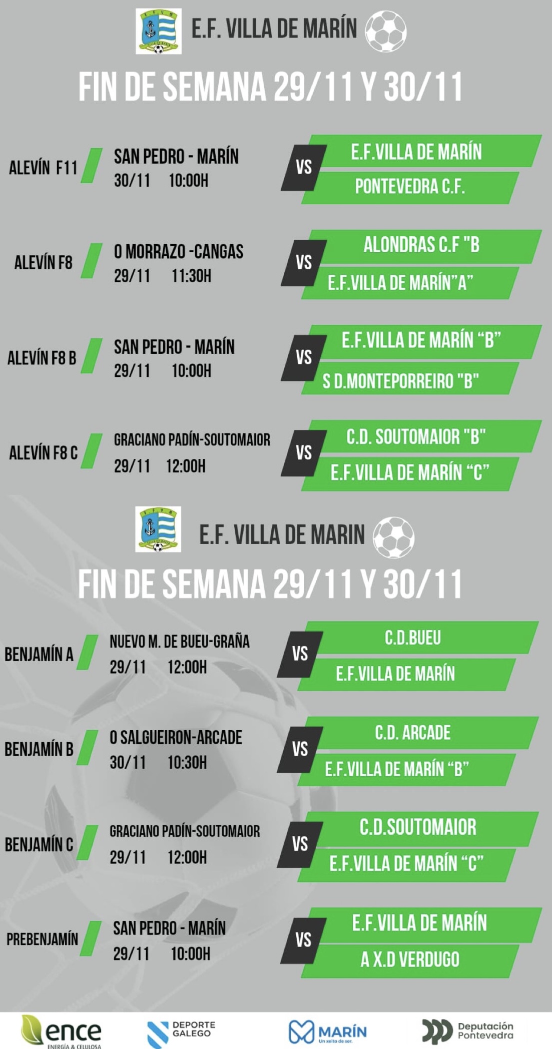 Fin de semana 29/11 y 30/11