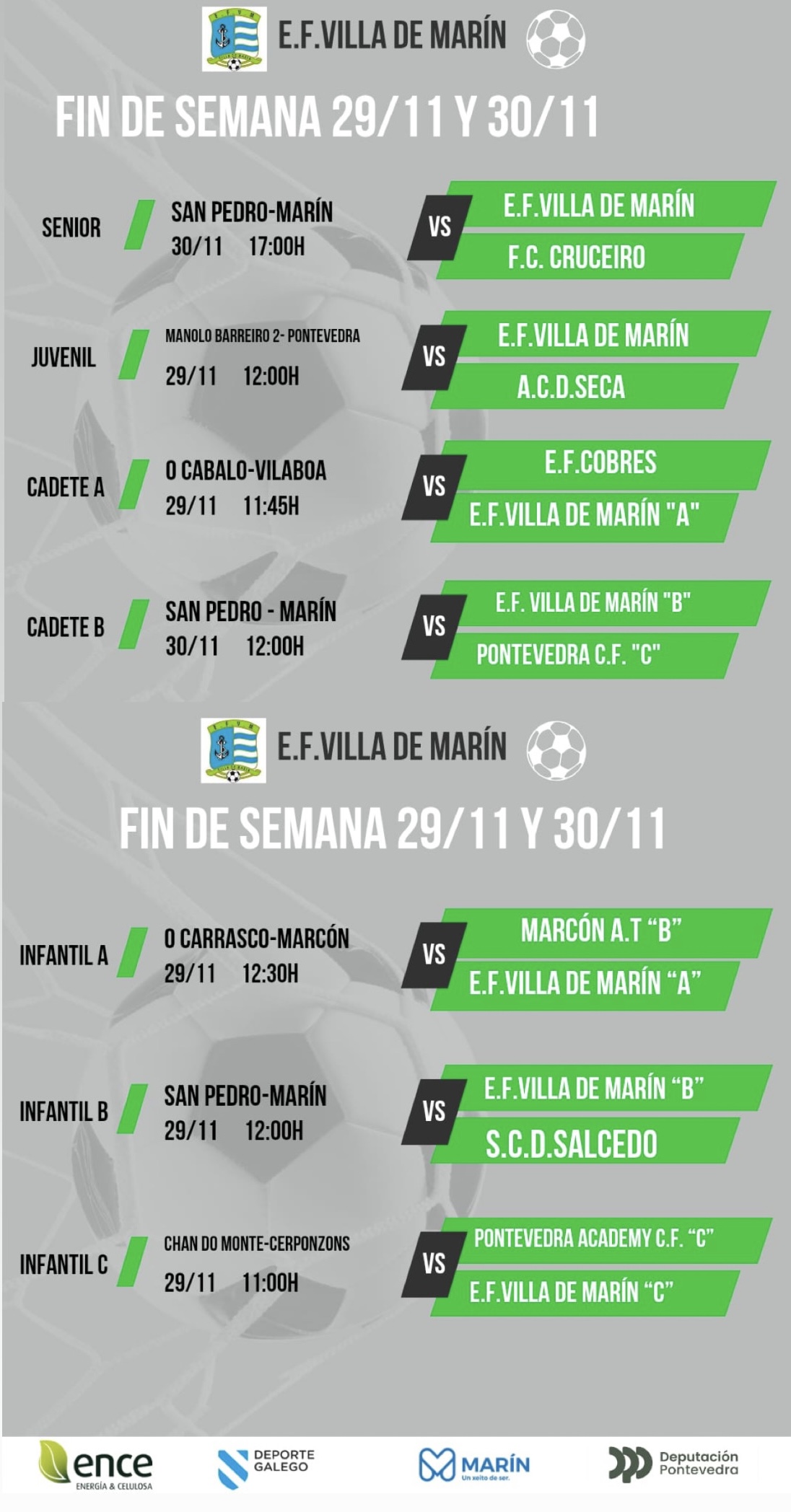 Fin de semana 29/11 y 30/11